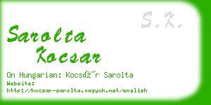 sarolta kocsar business card